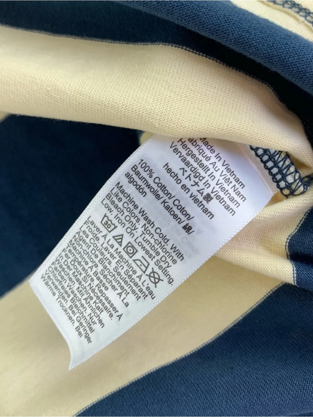 J Crew women's long sleeve Boyfriend jersey rugby shirt in stripe yellow navy